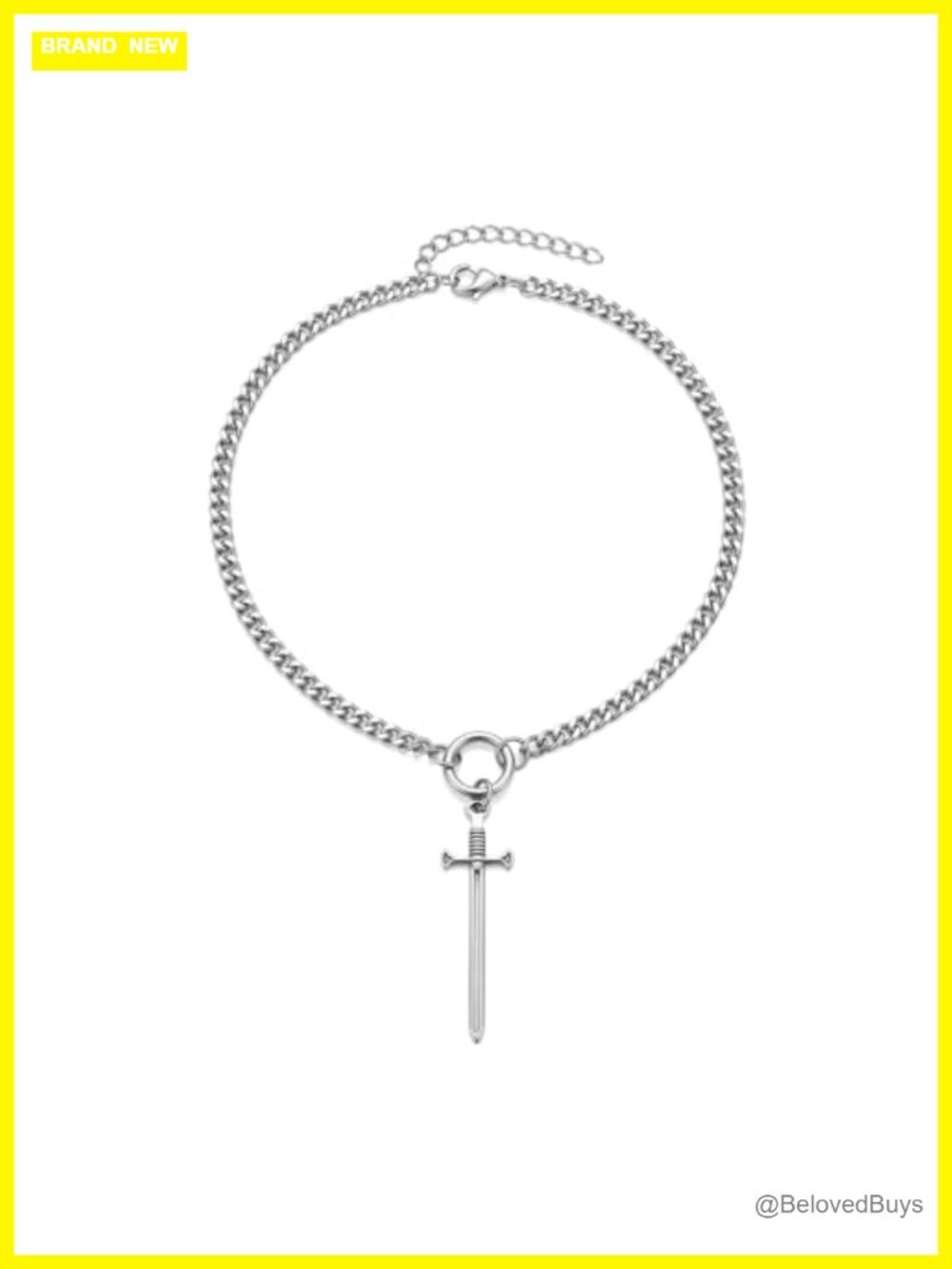 Stainless Steel O-Ring Cuban Link Choker Necklace Punk Goth Jewelry